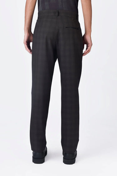 Slim Fit Poly Wool Trousers with Back Bone Pocket