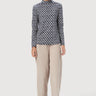 Slim Fit Raised Neck Top with Scallop Print - Genes Lecoanet Hemant
