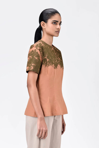 Slim Fit Round Neck Top with Canopy Print - Genes Lecoanet Hemant