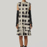 Slim Fit Sleeveless Dress with Eye-catching Large Checks Print - Genes Lecoanet Hemant