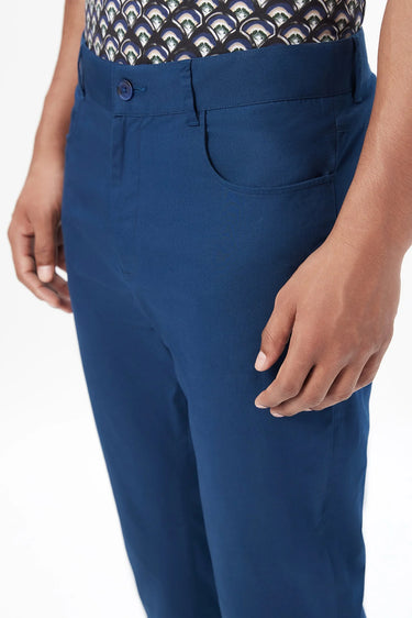Slim Fit Trousers with Back Bone Pocket - Genes Lecoanet Hemant