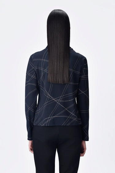 Slim Fit Turtle Neck T-Shirt with Dotted Aurora Print - Genes Lecoanet Hemant