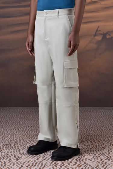 Soft Fern Green Cotton Twill Cargo Trousers - Genes Online Store