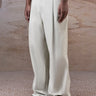 Soft Fern Green Cotton Twill Wide-Leg Trouser - Genes Online Store