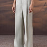 Soft Fern Green Cotton Twill Wide-Leg Trousers - Genes Online Store