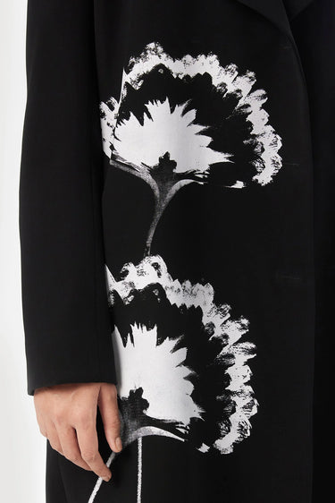 Straight Fit Double Tailored Coat with a Statement Collar and Striking Print - Genes Lecoanet Hemant