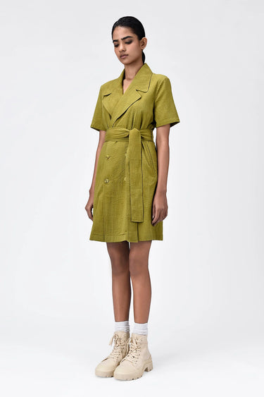 Straight Fit Dress With Tie-Up Waist - Genes Lecoanet Hemant