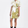 Straight Fit Half Sleeve Coat Dress with Belt - Genes Lecoanet Hemant
