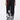 Straight Fit Linen Herringbone Trousers with Tropical Print Black