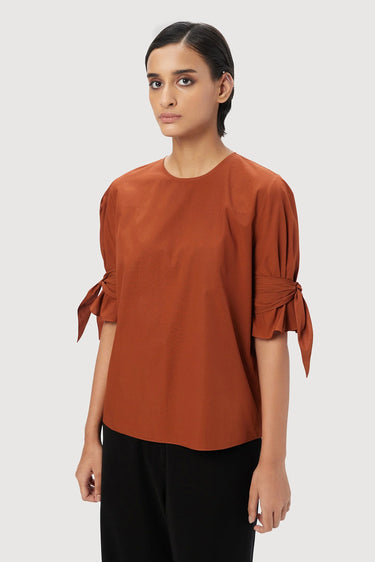 Straight Fit Round Neck Top - Genes Lecoanet Hemant