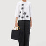 Straight Fit Round Neck Top with Beads Embroidery - Genes Lecoanet Hemant