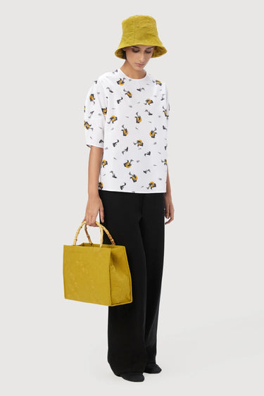 Straight Fit Round Neck Top with Voluminous Sleeves - Genes Lecoanet Hemant