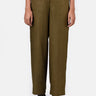 Straight Fit Trousers With Striped Detail-Khaki - Genes Lecoanet Hemant