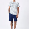 Stripe Crew Neck T-Shirt with UV Flower Print - Genes Lecoanet Hemant