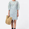 Striped Cotton Dress With Embroidered Fruit Motifs - Genes Lecoanet Hemant