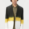 Stylish Two-Button Jacket with Scalloped Printed Lining - Blue - Genes Lecoanet Hemant