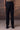 Black tailored poly wool trousers for men with structured slim fit