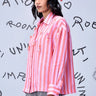 Coral cotton shirt with intricate embroidery design