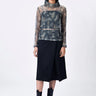 Taupe-Clay Poly Organza Relaxed Fit Turtle Neck Top - Genes Lecoanet Hemant