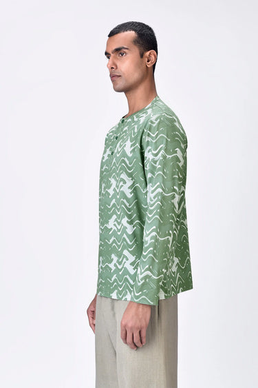 Taupe Regular Fit Full Sleeve T-Shirt - Genes Lecoanet Hemant