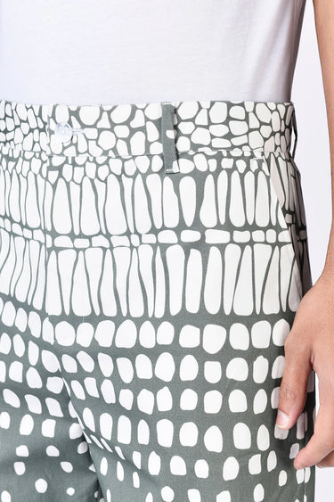 Taupe Regular Fit Shorts with Cell Degrade Print - Genes Lecoanet Hemant