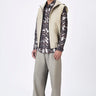 Taupe Silk Sleeveless Hoodie Jacket