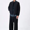 Textured Silk Voile Bomber Jacket - Black