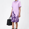 Tropical Print Polo Dress with Contrast Tipping - Lavender - Genes Lecoanet Hemant