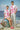 Pink cotton jersey graphic t-shirt for unisex with tide print design