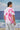 Pink cotton t-shirt for unisex styled for casual wear