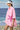 Blush pink cotton poplin women’s shirt with star appliqué detailing