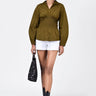 Voluminous Sleeve Slim Fit Shirt Khaki - Genes Lecoanet Hemant