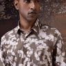 Warm Beige Brushstroke Print Shirt - Genes Online Store