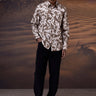 Warm Beige Brushstroke Print Shirt - Genes Online Store