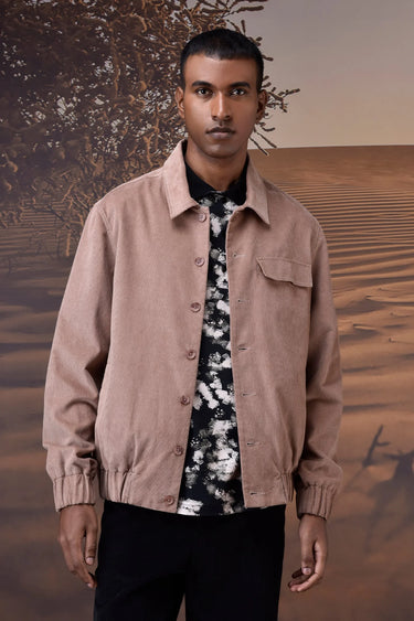 Warm Beige Corduroy Bomber Jacket - Genes Online Store