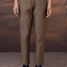 Warm beige embroidered cotton voile trousers for women by Genes Lecoanet Hemant India