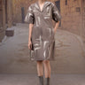 Warm Beige Embroidered Short Sleeve Dress - Genes Online Store