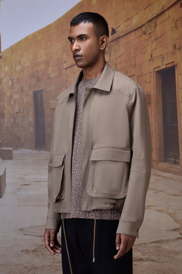 Warm Beige Poly Viscose Lycra Jacket - Genes Online Store