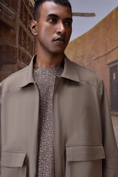 Warm Beige Poly Viscose Lycra Jacket - Genes Online Store