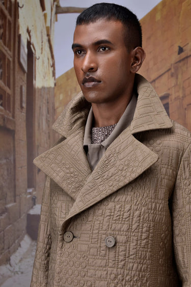 Stylish beige jacket for men, premium designer outerwear India