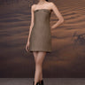 Elegant beige evening mini dress women India modern luxury outfit