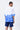 White-Blue Cotton Jersey Oversized T-Shirt with UV Abstract Print
