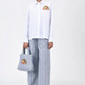 White Cotton Shirt with Fruit Basket Embroidery - Genes Lecoanet Hemant
