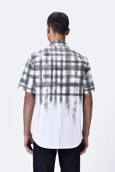 White Giza Cotton Poplin Half Sleeve Shirt - Genes Lecoanet Hemant