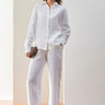 White Linen Shirt with Wide Cuff - Genes Lecoanet Hemant