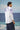 White cotton poplin shirt for men styled for smart casual wear