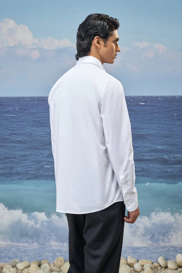 White Premium Cotton Poplin Embroidered Shirt
