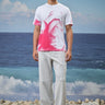 White dotted floral print t-shirt for men by Genes Lecoanet Hemant India