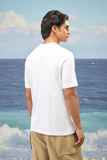 White Premium Cotton Single Jersey Relaxed-Fit T-Shirt