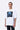 White Relaxed Fit Crew Neck T-Shirt with UV Flower Sticker - Genes Lecoanet Hemant